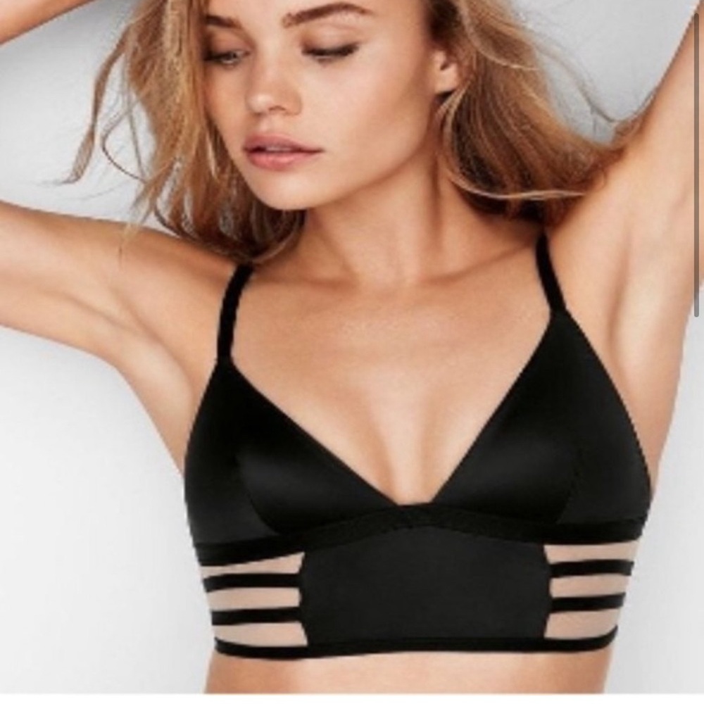 Victoria’s Secret satin mesh removable cups triangle  Bralette size small